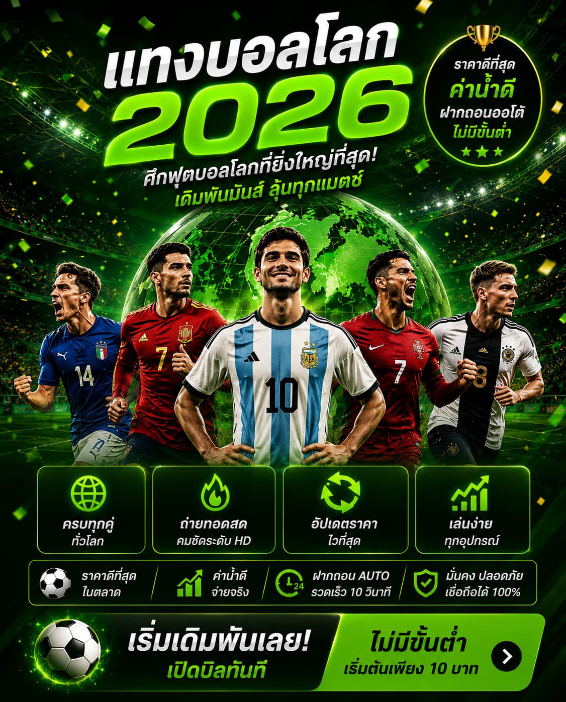 แทงบอลโลก 2026 เว็บตรง ราคาน้ำดี